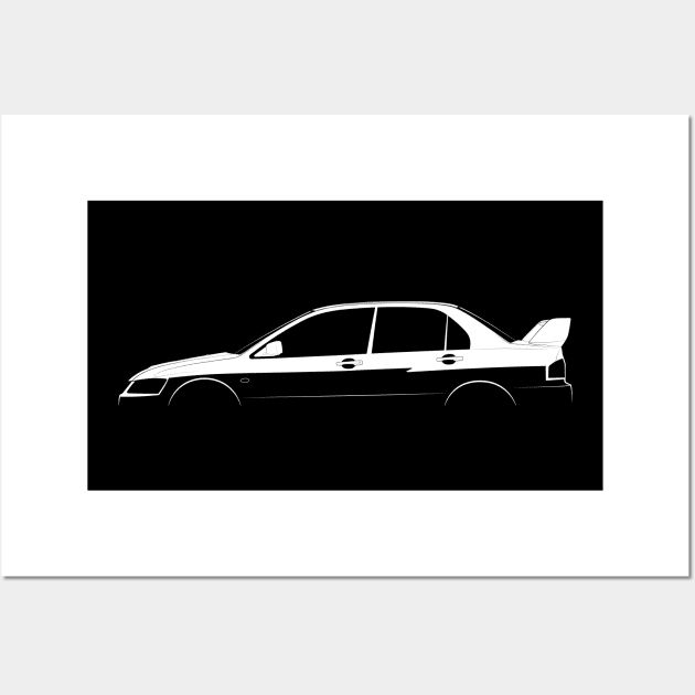 Mitsubishi Lancer Evolution IX MR GSR Silhouette Wall Art by Car-Silhouettes